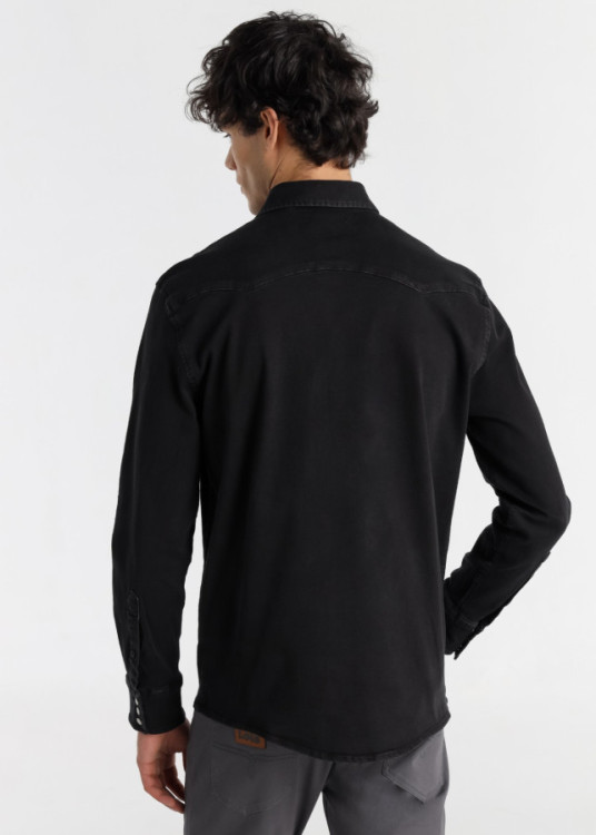 Camisa Vaquera Elástica Lavado Phantom negra