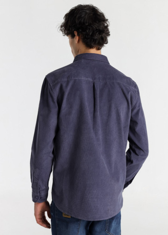Camisa Manga Larga Micropana logo bordado azul