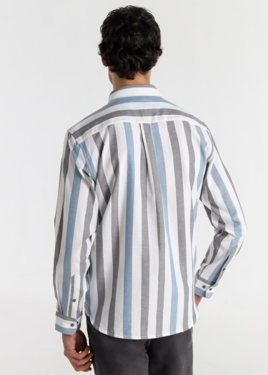 Camisa Manga Larga Oxford Rayas blanca