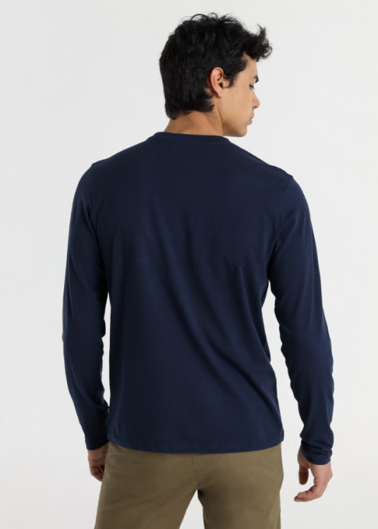 Camiseta Manga larga Básica Logo azul