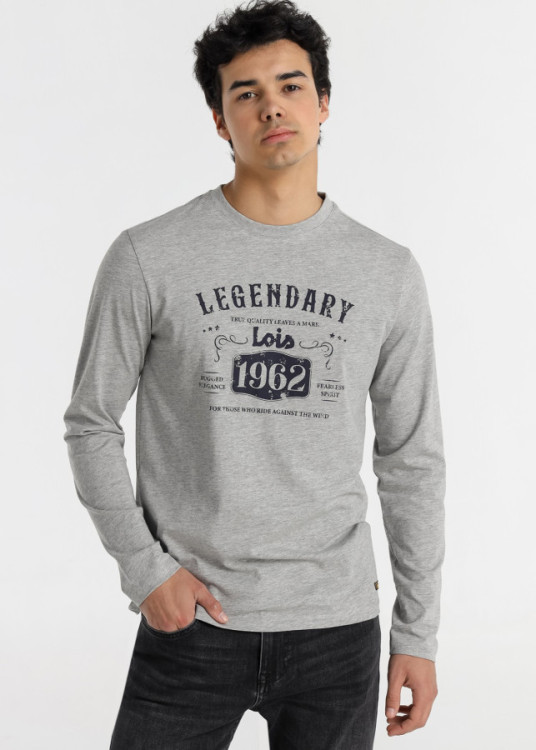 Camiseta Manga Larga Gráfica Legendary gris
