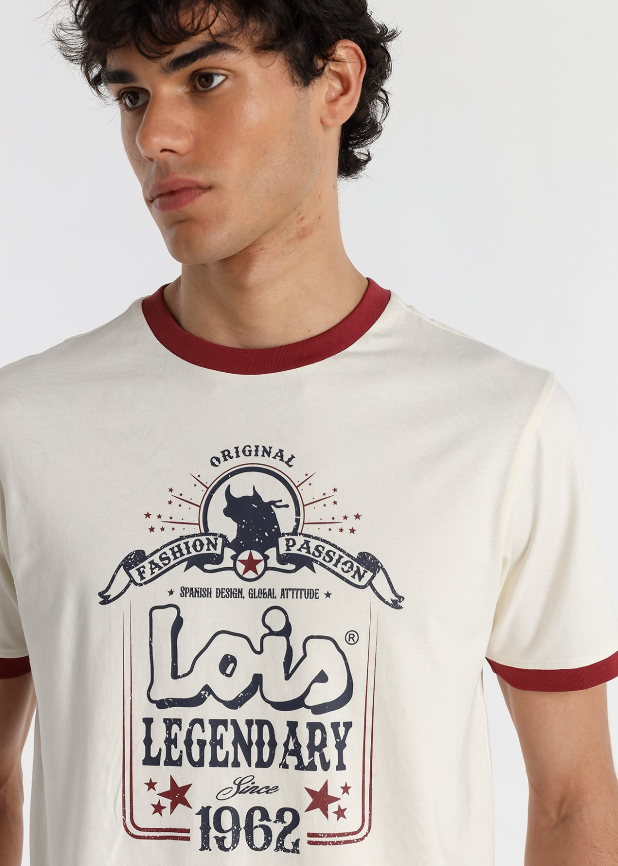 Camiseta Corta A Contraste Gráfica Legendary blanca