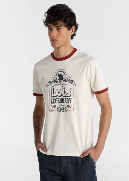 Camiseta Corta A Contraste Gráfica Legendary blanca