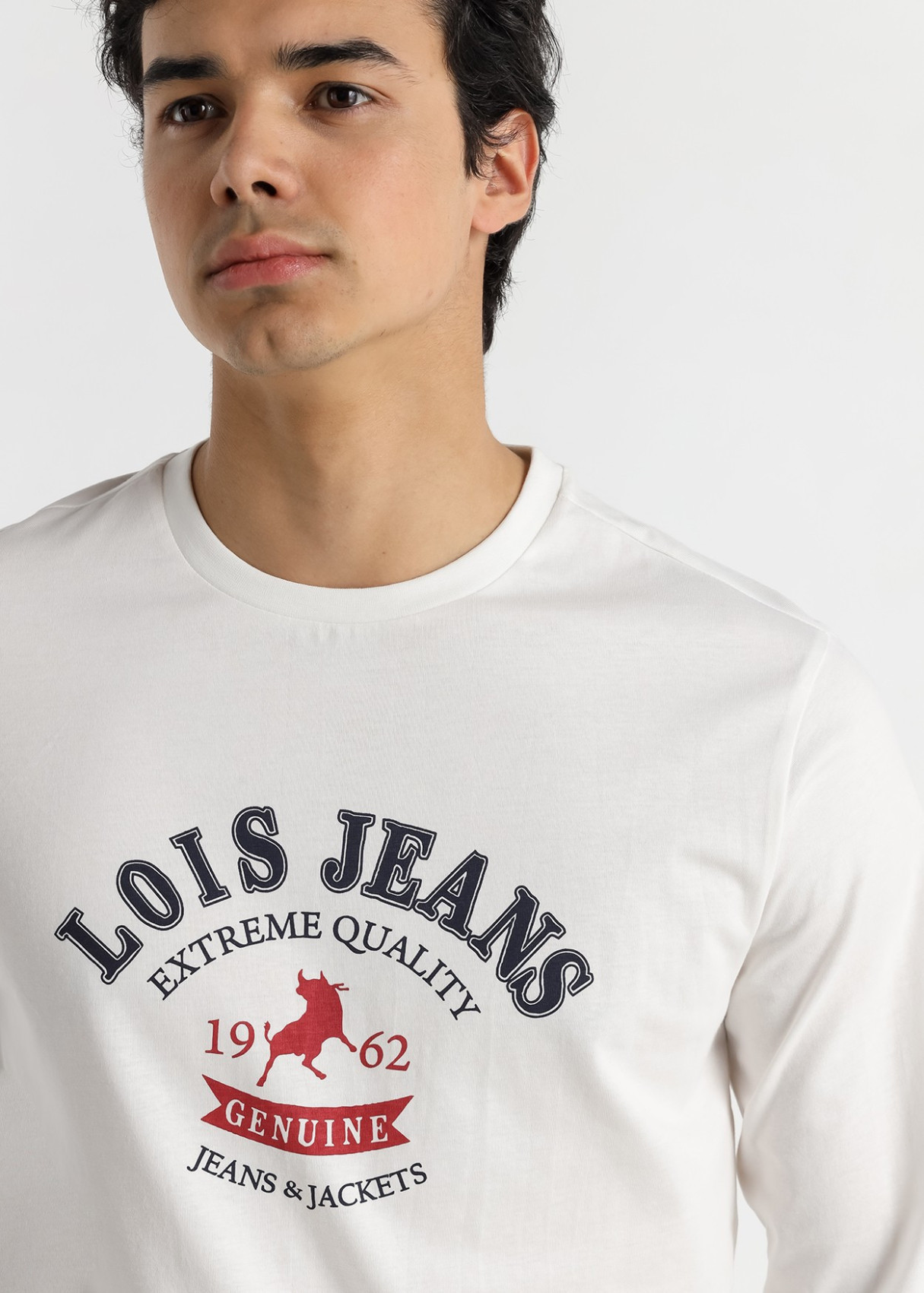 Camiseta Manga Larga Gráfica blanca
