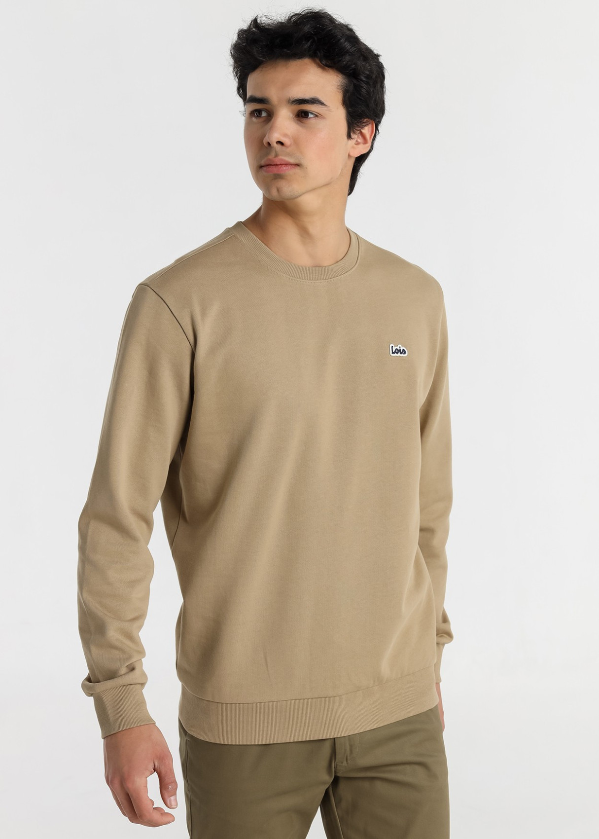 Sudadera Cuello Redondo Básica marrón