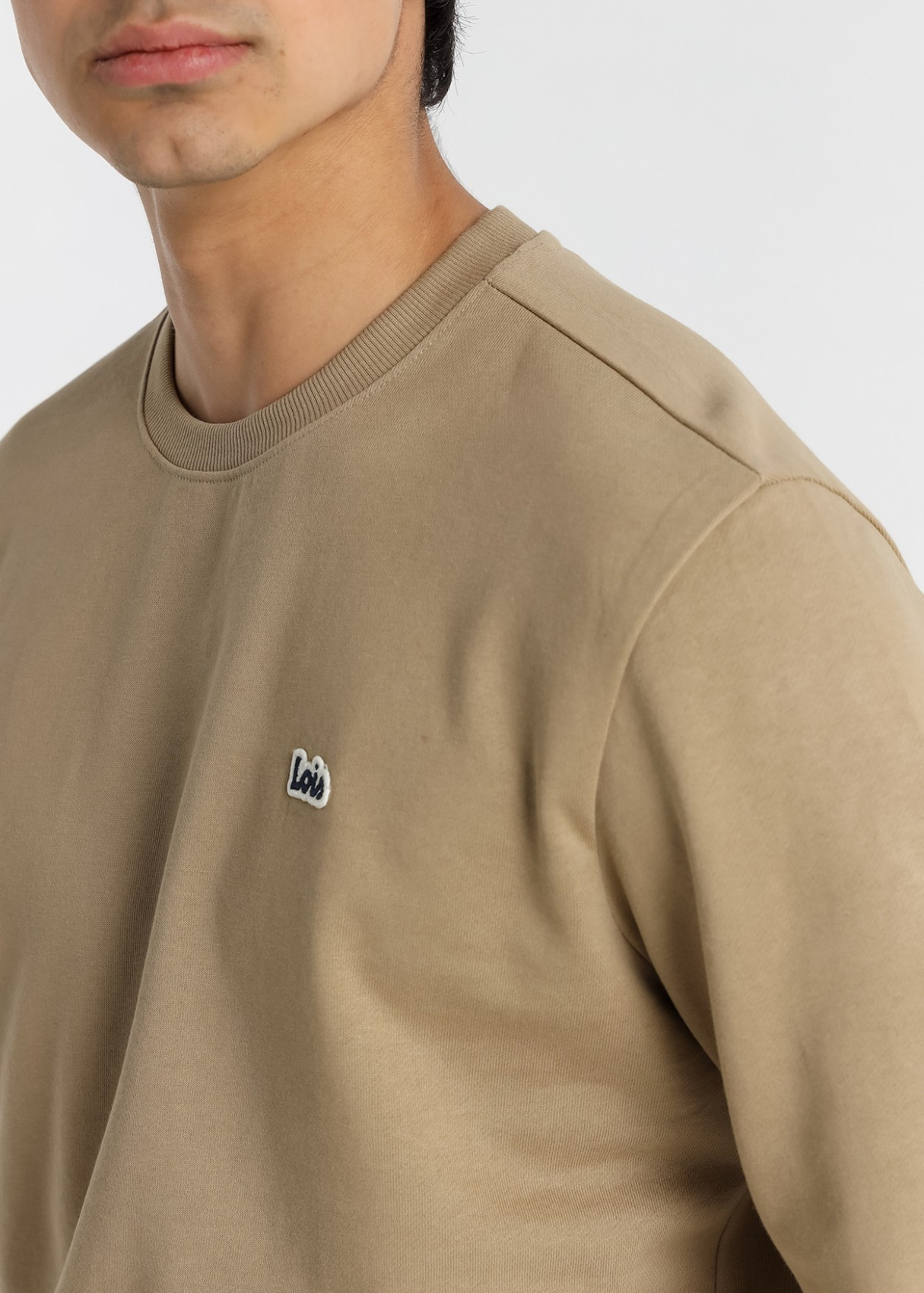 Sudadera Cuello Redondo Básica marrón