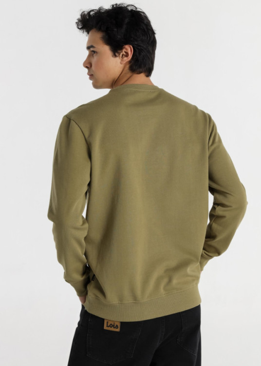 Sudadera Cuello Redondo Básica Logo verde