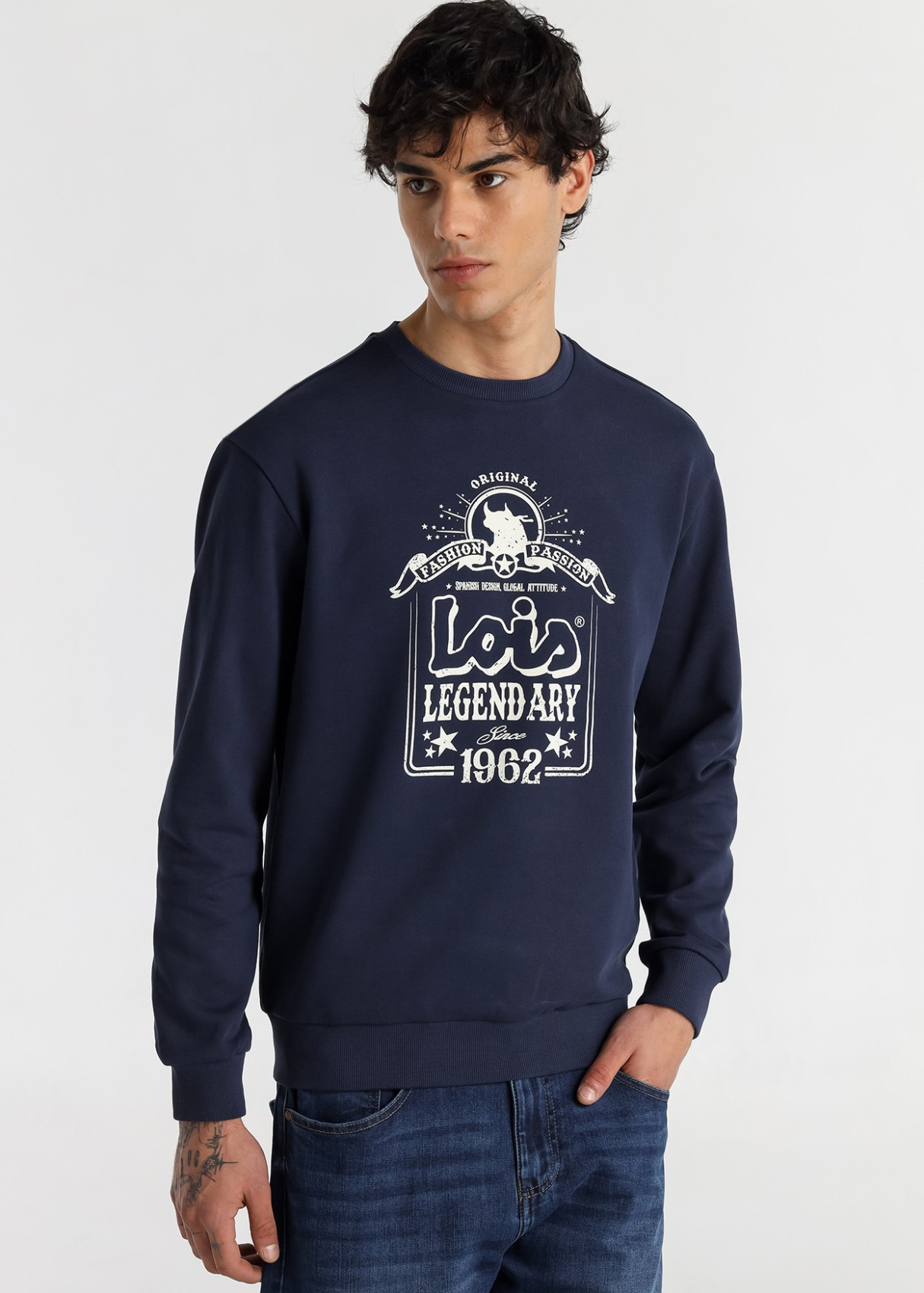 Sudadera Cuello Redondo Gráfica Legendary azul