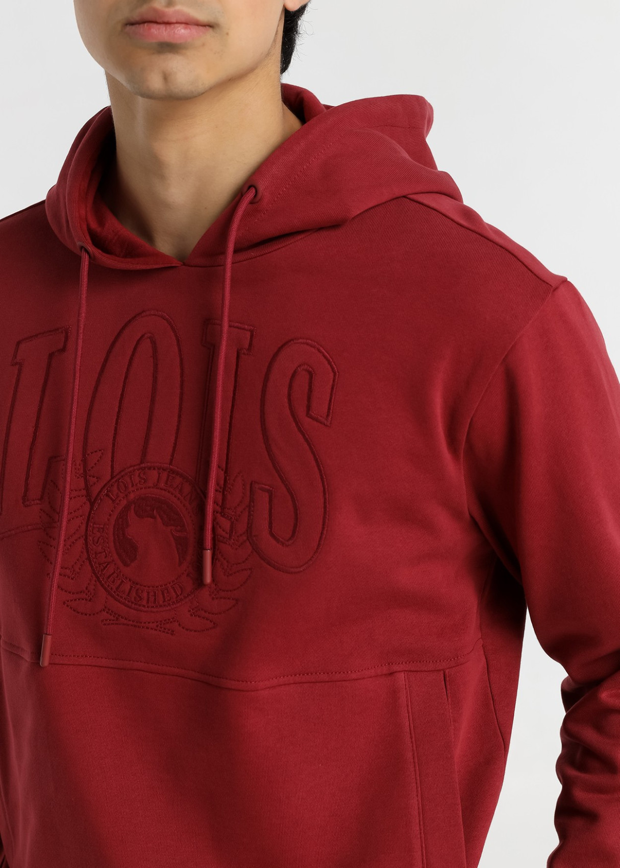 Sudadera Capucha Aplicación roja