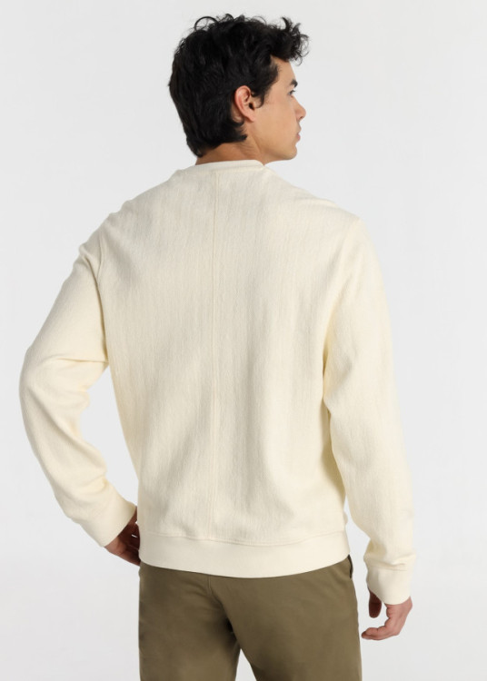 Sudadera Cuello Redondo Bolsillo jeans beige