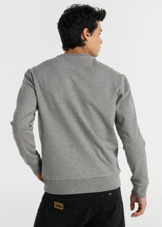 Sudadera Cuello Redondo Gráfica Efecto Acuarela  gris