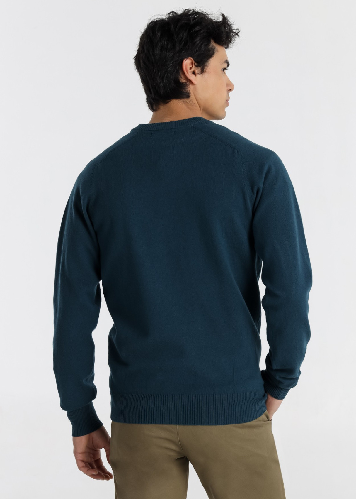 Jersey Cuello Pico  Punto Básico logo Bordado azul