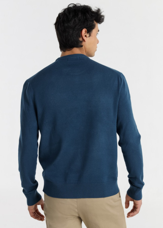 Jersey Cuello Redondo gráfica logo azul