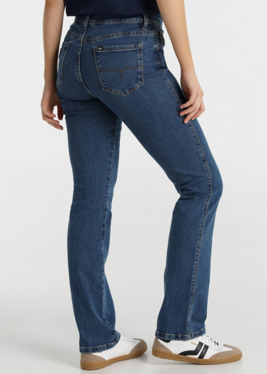 Jeans straight cintura media Azul
