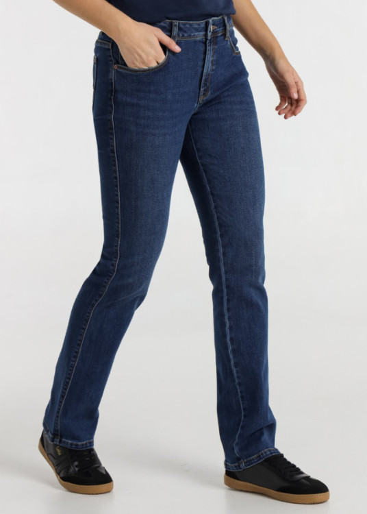 Jeans Straight cintura media Lavado Azul