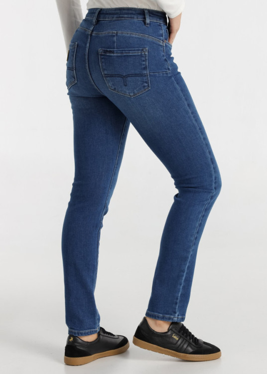 Jeans skinny cintura baja Lavado Azul