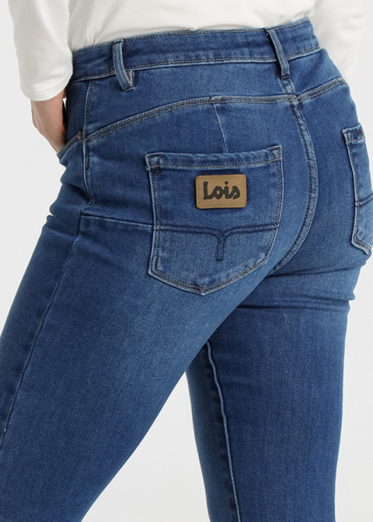 Jeans skinny cintura baja Lavado Azul