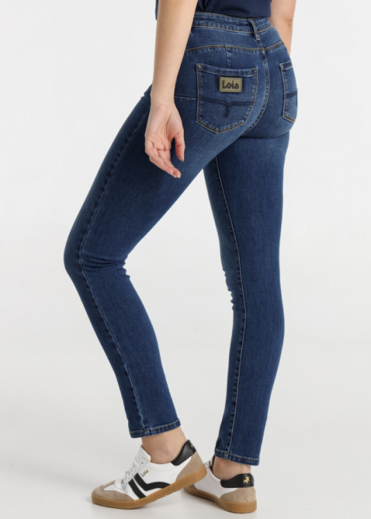 Jeans skinny cintura baja Lavado Azul
