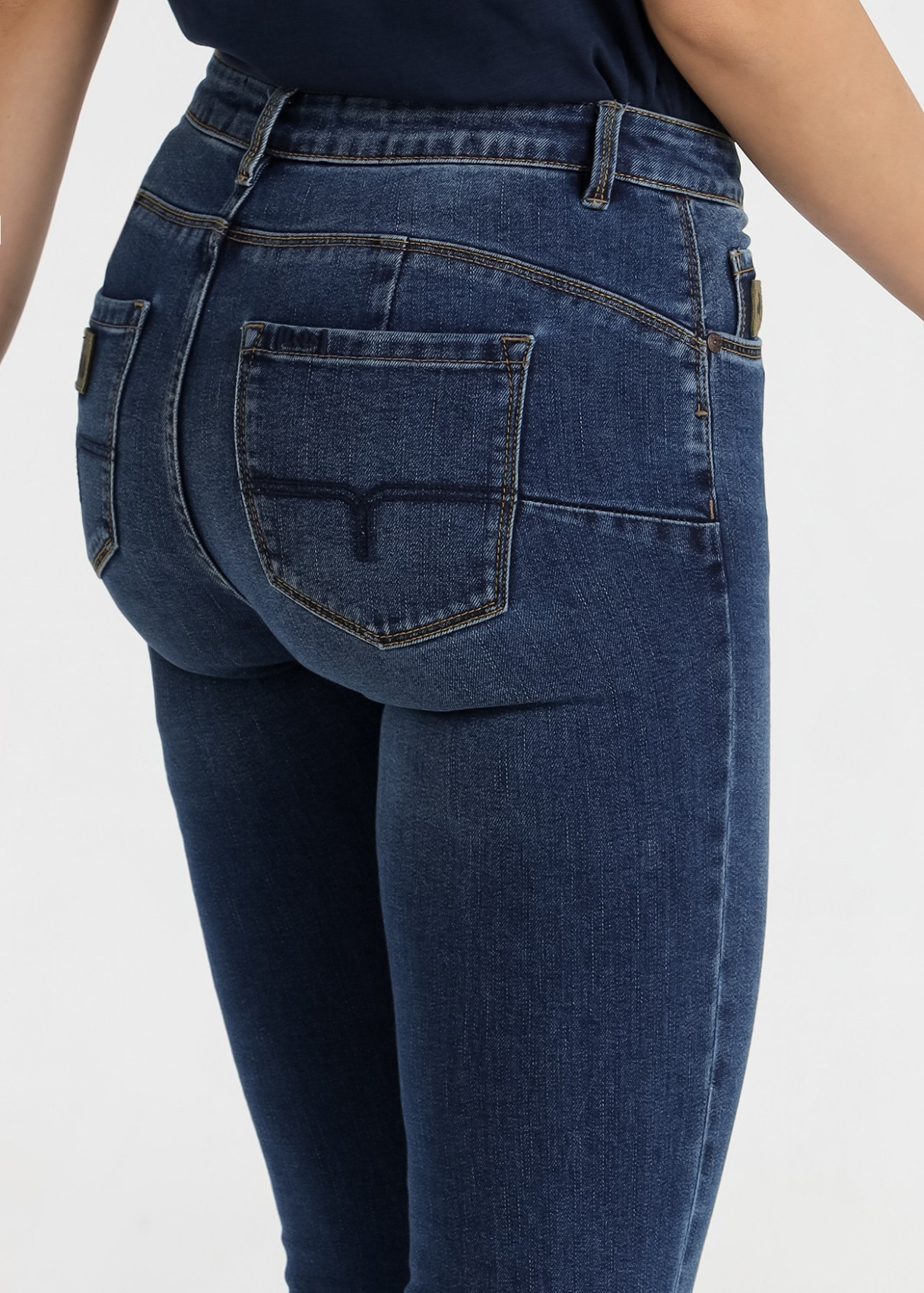 Jeans skinny cintura baja Lavado Azul
