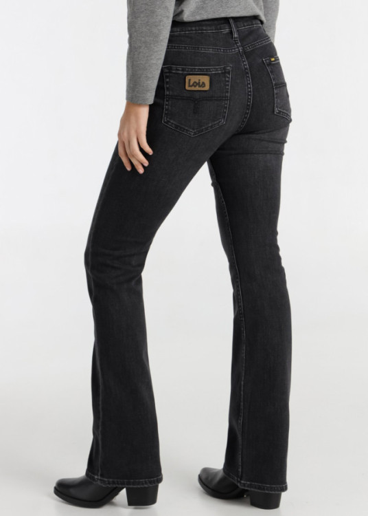 Jeans Flare cintura baja Lavado Gris