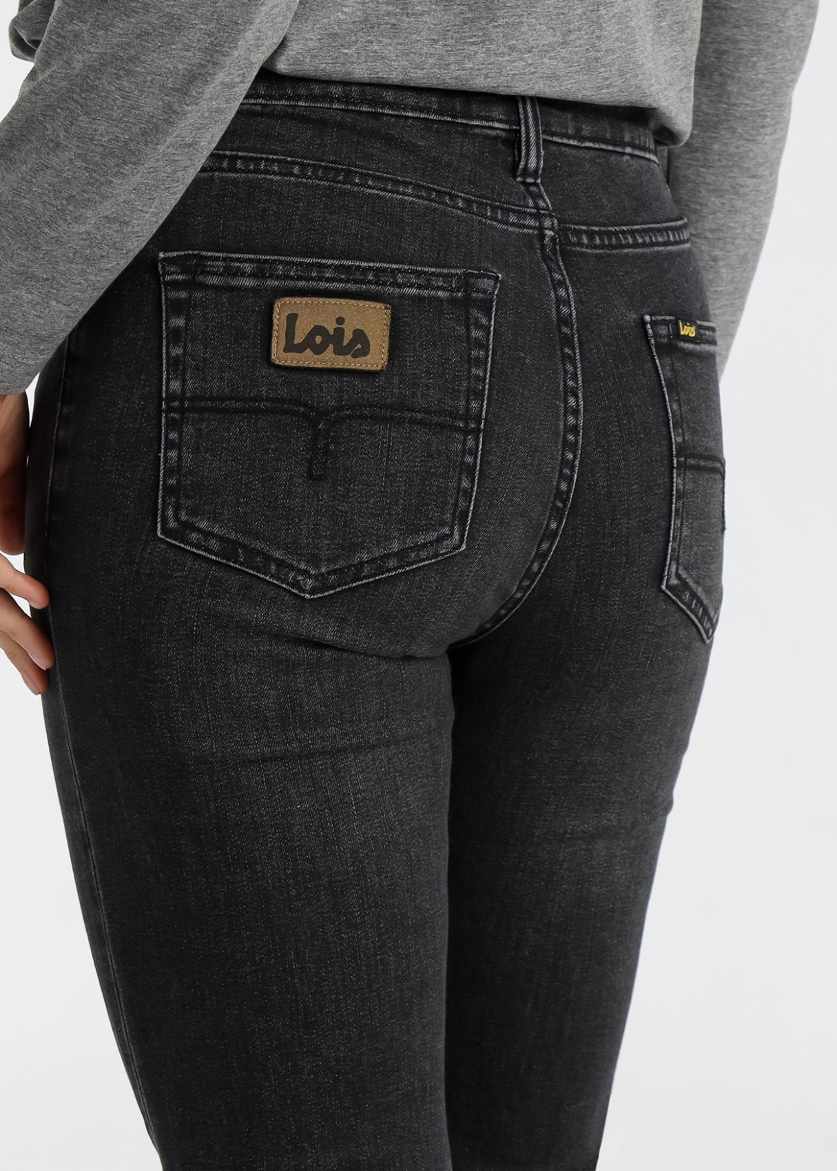 Jeans Flare cintura baja Lavado Gris