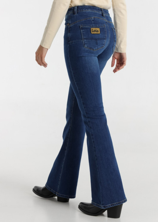 Jeans Flare cintura media Lavado Azul