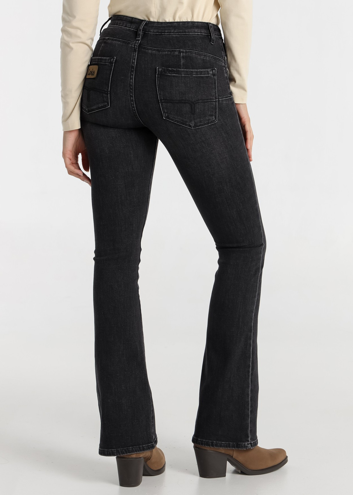 Jeans Flare cintura baja Lavado Gris