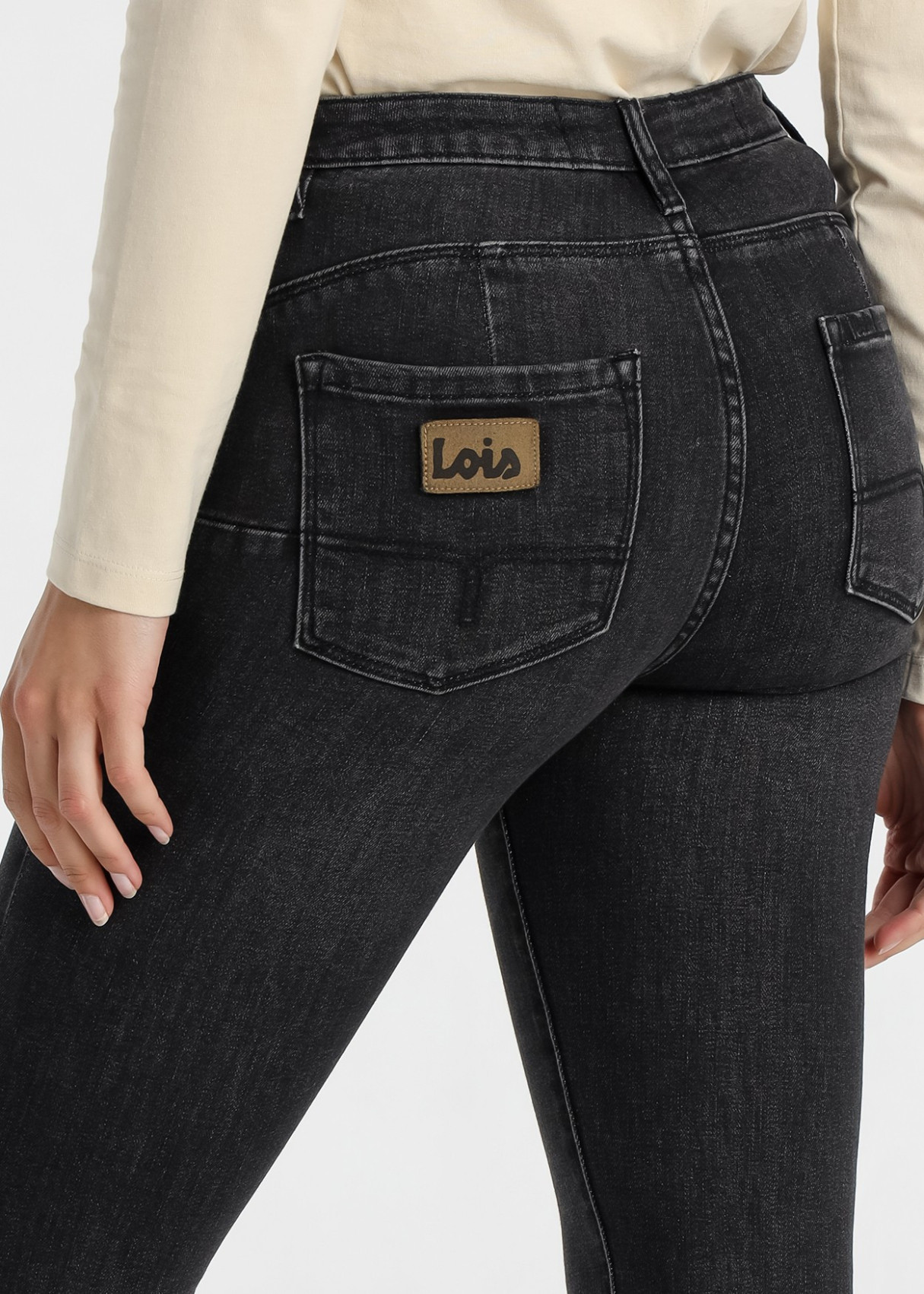 Jeans Flare cintura baja Lavado Gris