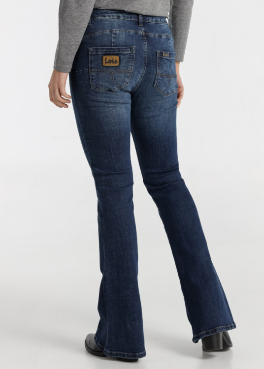 Jeans Flare cintura baja Lavado Azul