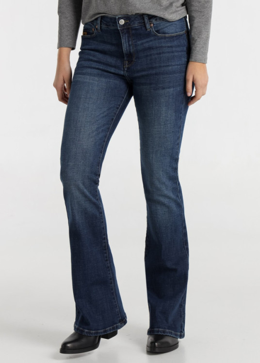 Jeans Flare cintura baja Lavado Azul