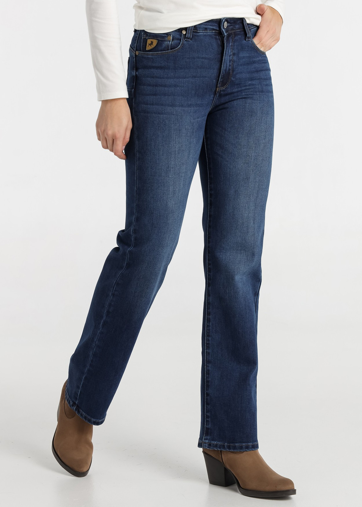 Jeans bootcut cintura media Lavado Azul