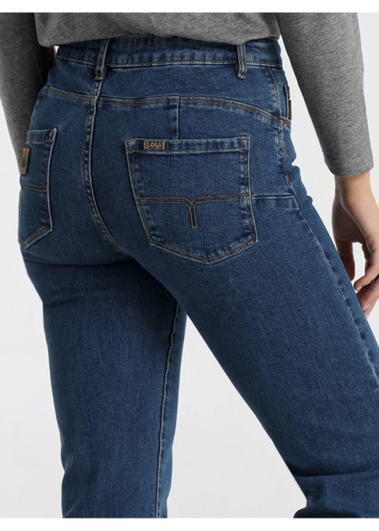 Jeans bootcut cintura baja Lavado Azul