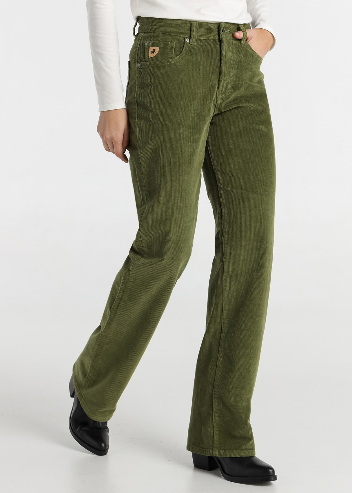 Pantalón Straight Pana verde