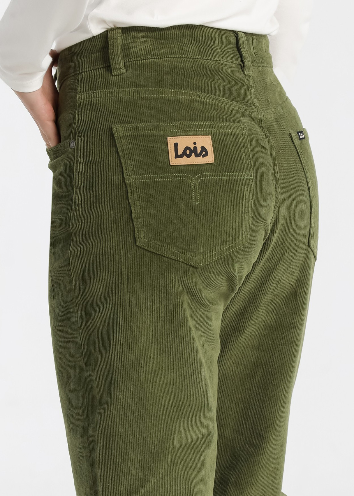 Pantalón Straight Pana verde