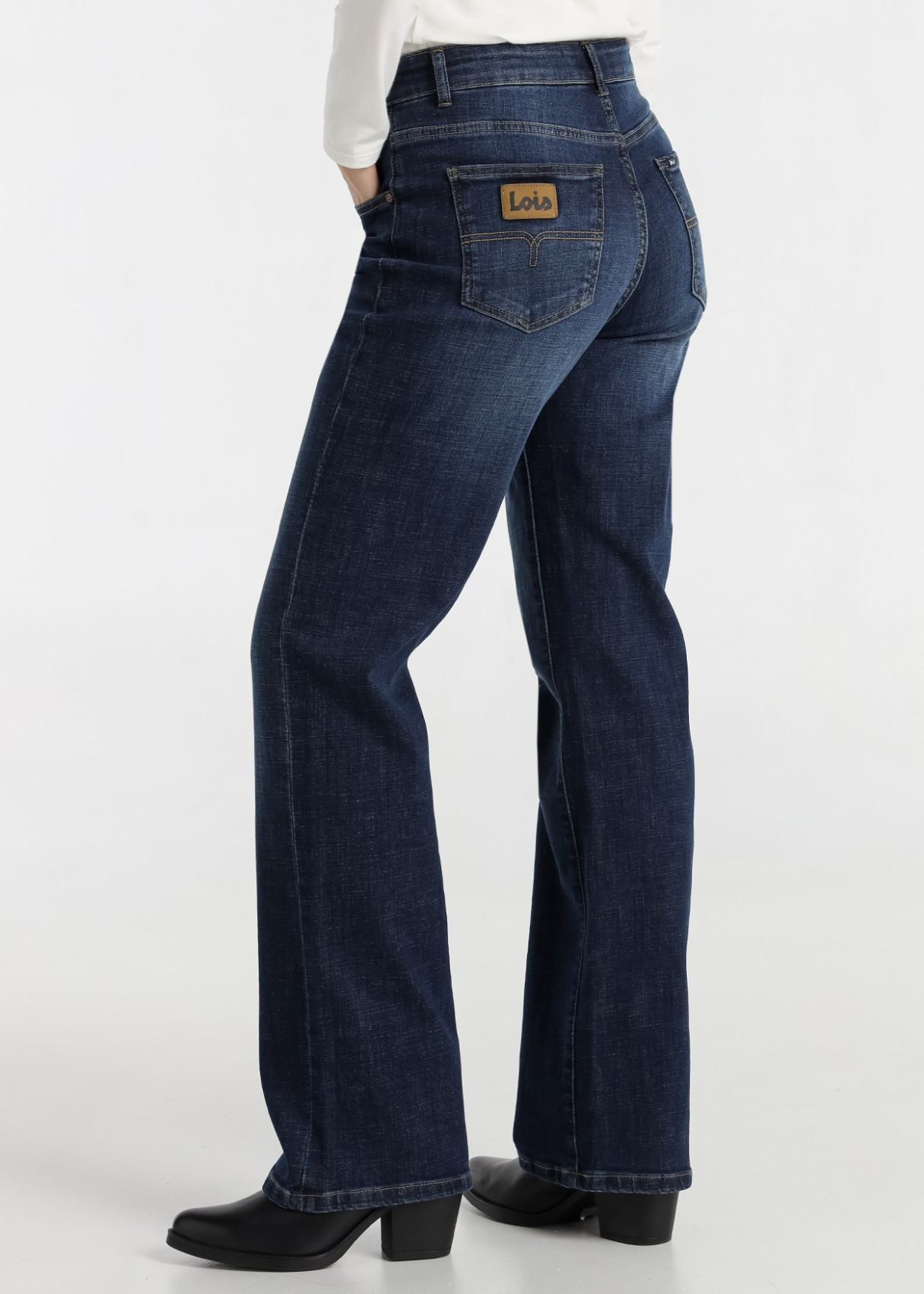 Jeans Straight cintura alta Lavado Vintage Azul