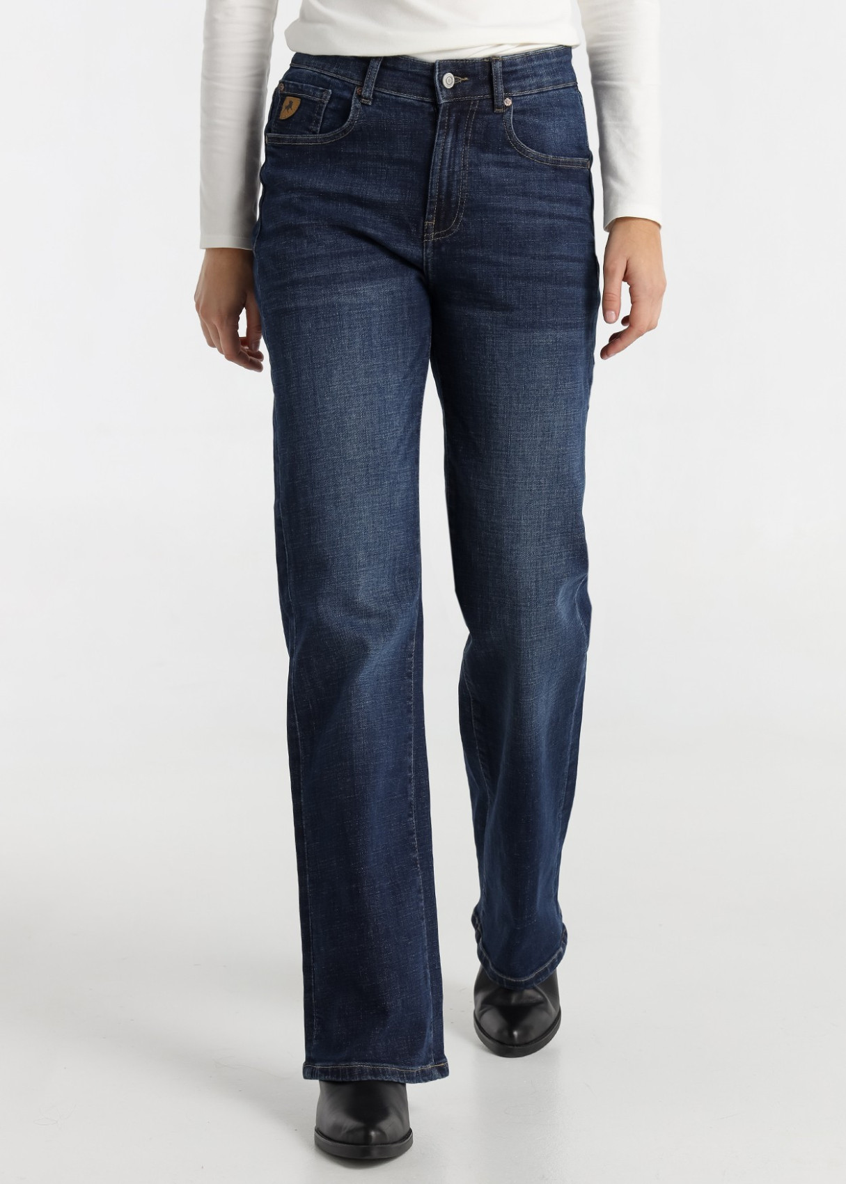 Jeans Straight cintura alta Lavado Vintage Azul