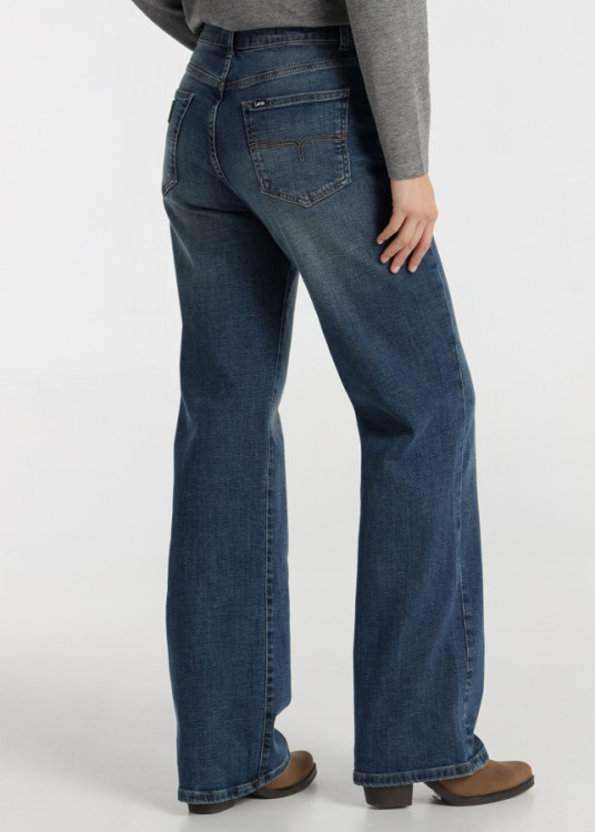 Jeans Straight cintura media Lavado Vintage Azul