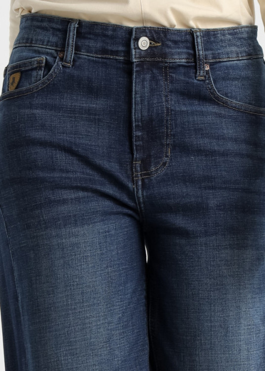 Jeans culotte cintura alta Lavado Azul