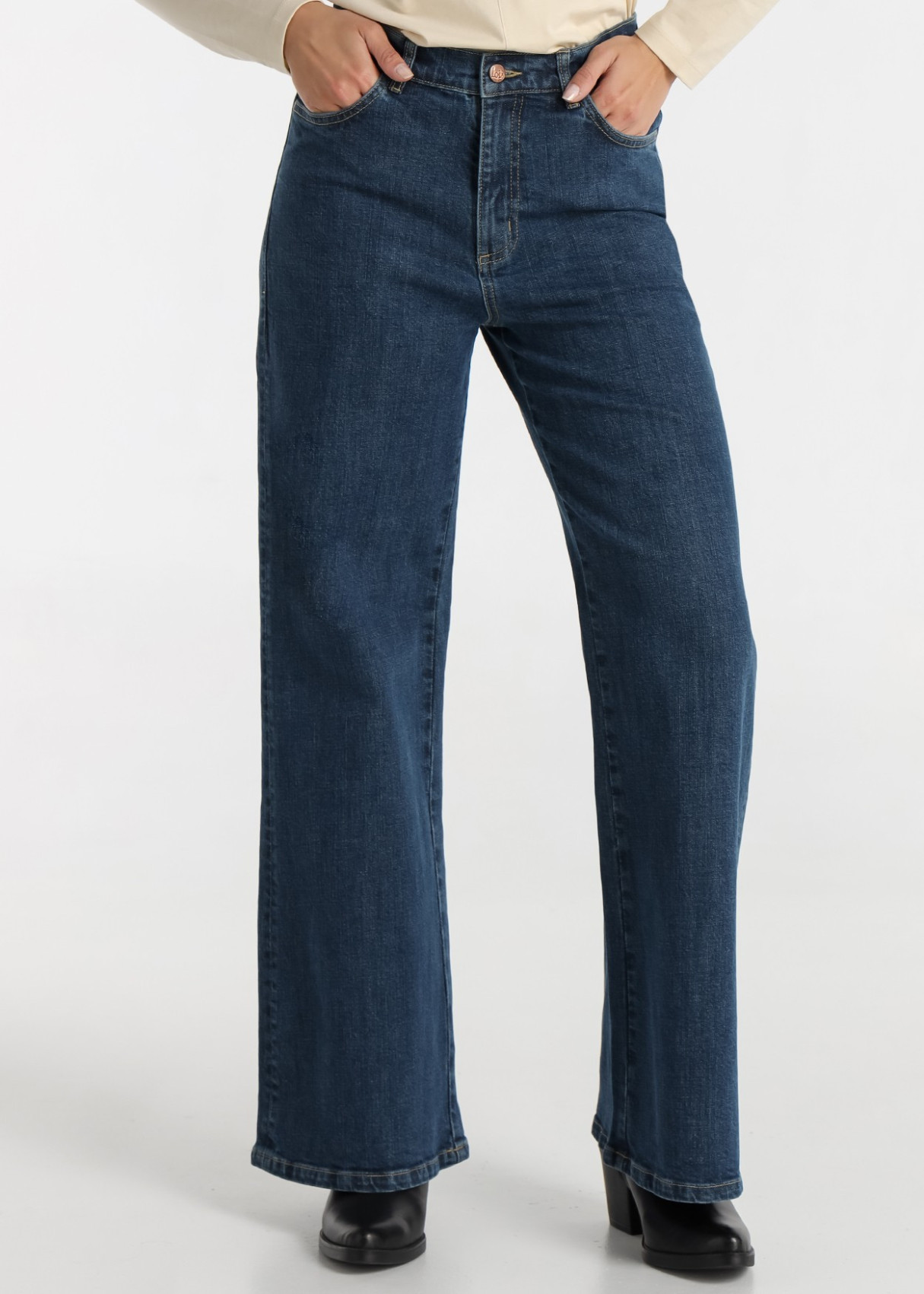 Jeans Bootcut cintura alta Lavado Vintage azul