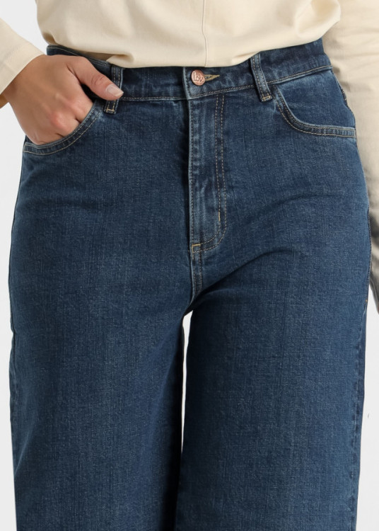 Jeans Bootcut cintura alta Lavado Vintage azul