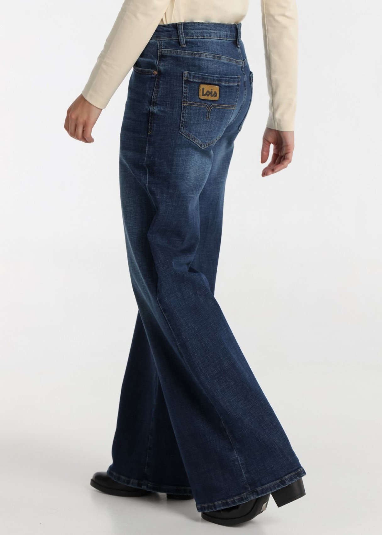 Jeans Wide leg cintura alta Lavado Azul