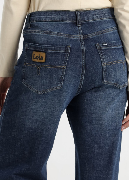 Jeans Wide leg cintura alta Lavado Azul
