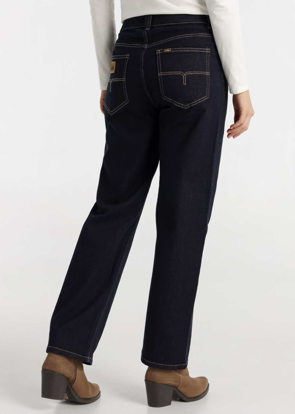 Jeans Bootcut cintura alta estilo Western azul
