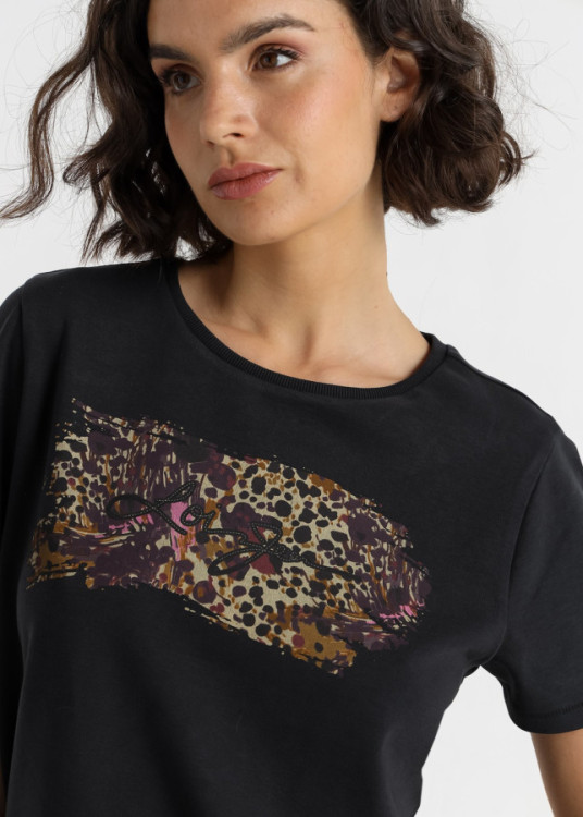 Camiseta Manga Corta Gráfica negra