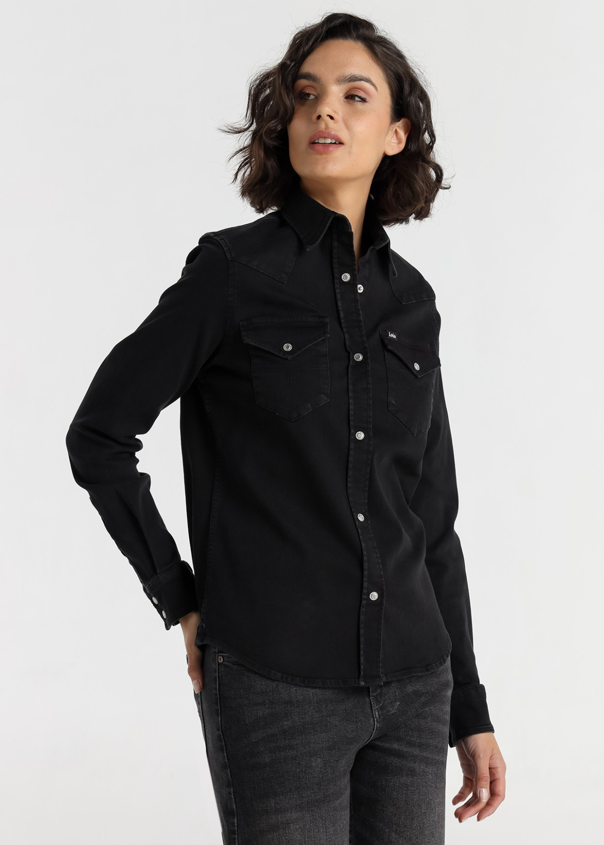 Camisa Vaquera Elástica  Lavado Phantom negra