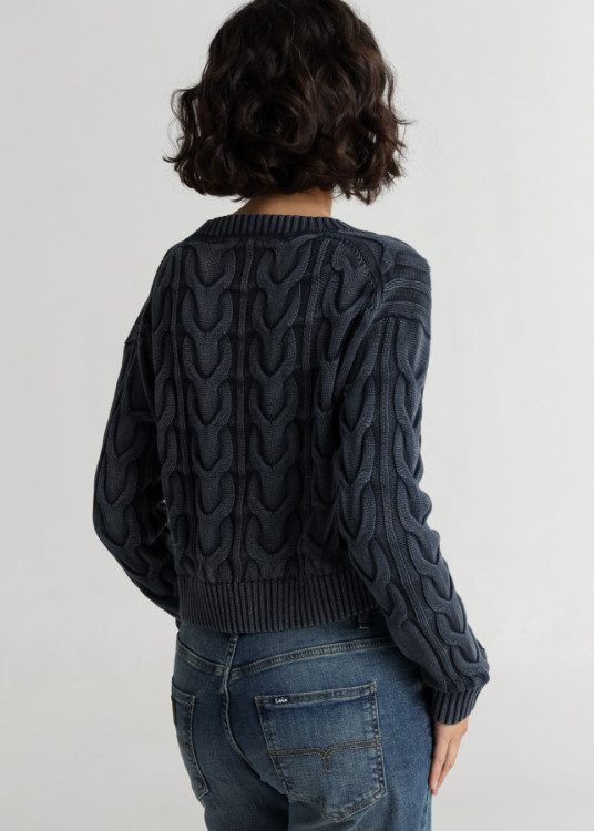 Lois Jeans Jersey De Cuello Pico Para Mujer Con Textura De Ochos  Inspiración Denim