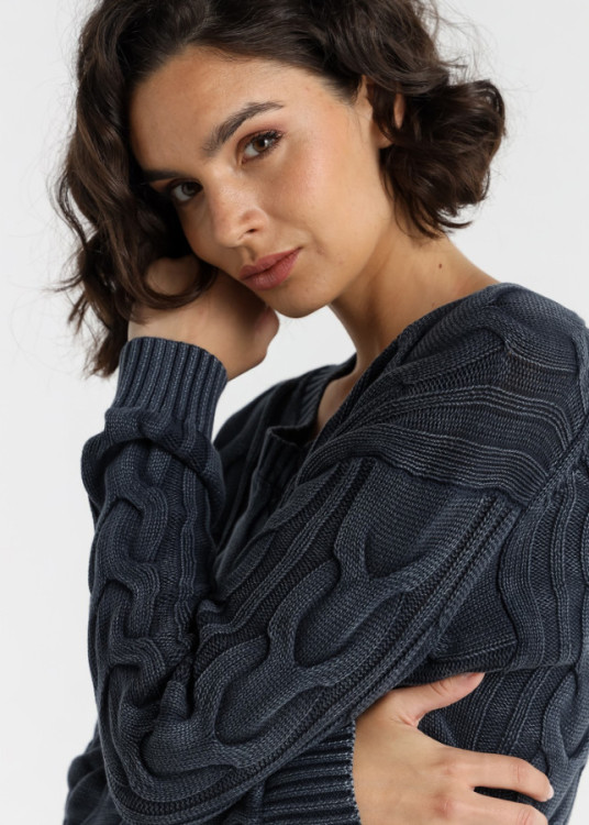 Lois Jeans Jersey De Cuello Pico Para Mujer Con Textura De Ochos  Inspiración Denim