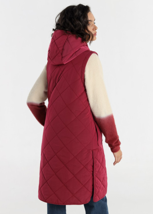 Chaleco Puffer Acolchado capucha rojo