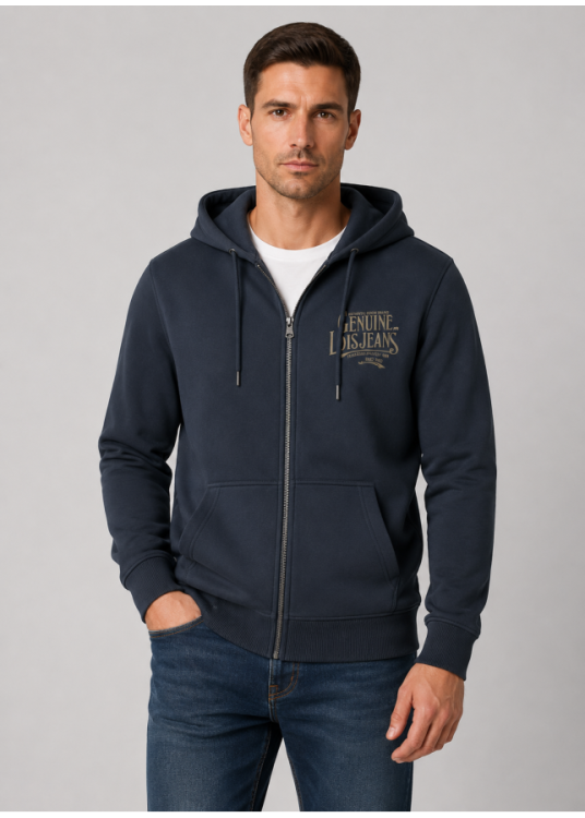 Sudadera Capucha cremallera Gráfica Genuine azul