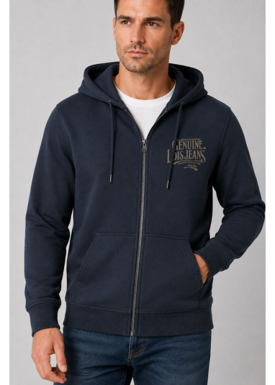 Sudadera Capucha cremallera Gráfica Genuine azul